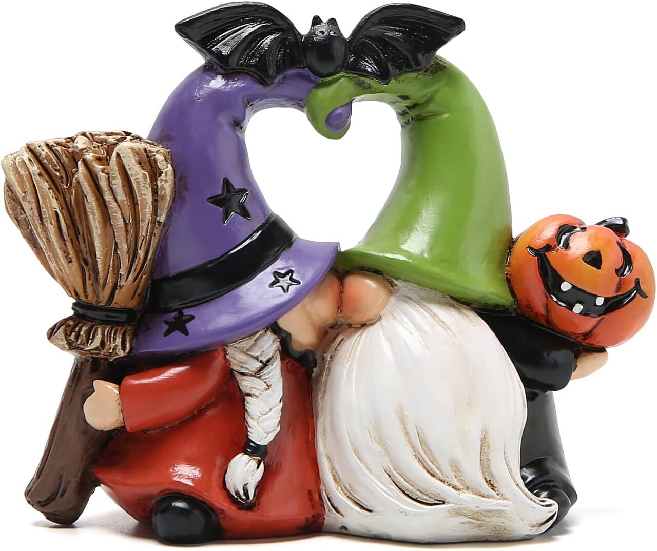 Halloween Gnomes Decorations – Handmade Scandinavian Gnome Ornaments, Pumpkin & Bat Figurines, Home & Office Table Décor